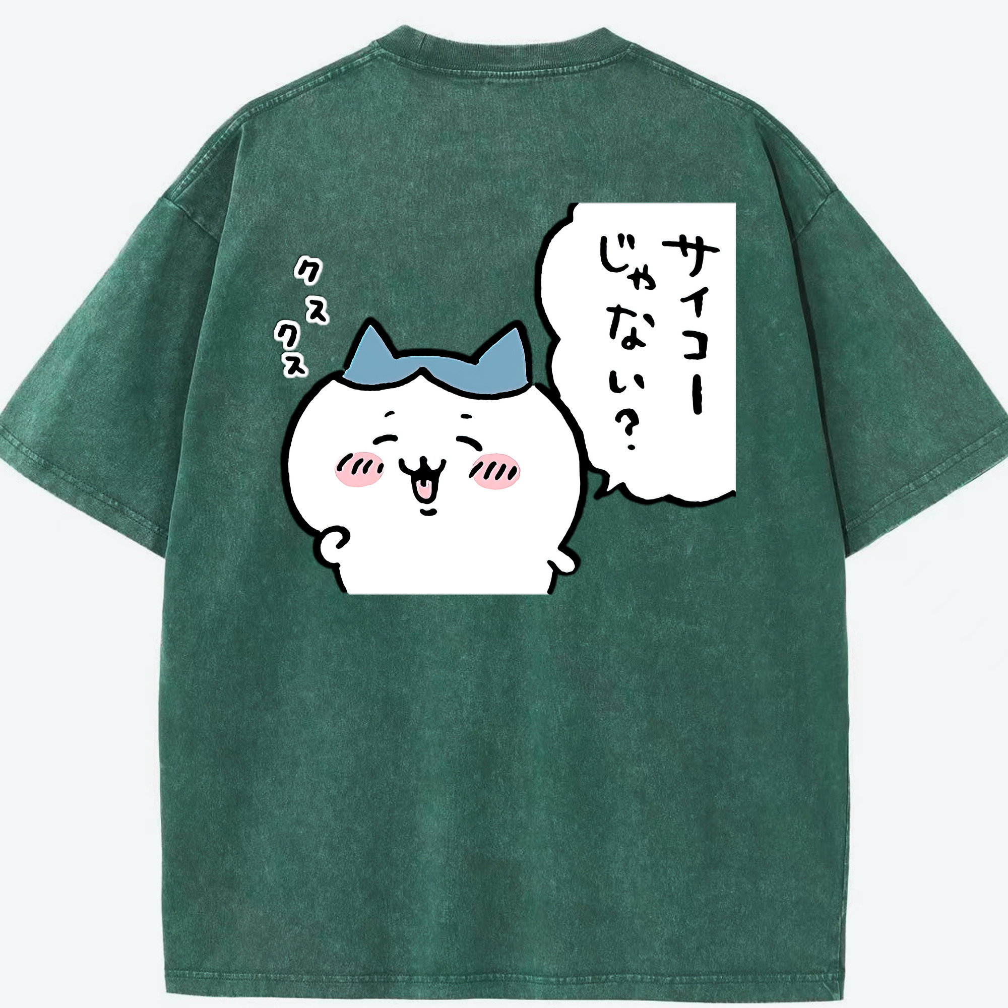 （画像用） ちいかわ ハチワレ Chii-kawa hachiware 綿100% ヴィンテージ風 半袖Tシャツ（背面プリント）